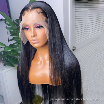 Raw Brazilian Straight Virgin Human Hair Lace Front Wig Cheap Full Hd Lace Frontal Wigs Pre Plucked For Black Women Human Hair